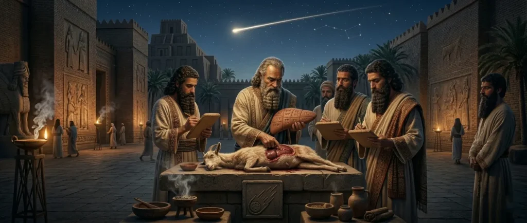 Mesopotamijoje paplitę būrimo būdai hepatoskopija ir astrologija