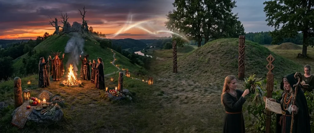 Lietuvos piliakalniai ir pilkapiai naudojami burtams bei raganų ritualams